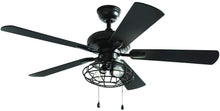 Load image into Gallery viewer, Ellard 52 in. LED Matte Black Ceiling Fan with Light Kit and WiFi Remote Control Works with Google and Alexa