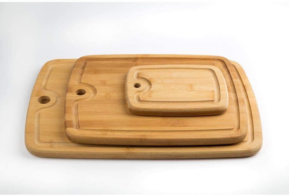 Core Bamboo 3-Piece Bamboo Cutting Board Set with Juice Well