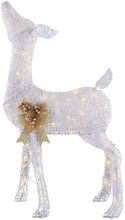 Load image into Gallery viewer, Home Accents Holiday 4 ft Warm White 80-Light LED White Deer with Gold Bow