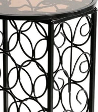 Load image into Gallery viewer, SEI Furniture 15 Wine Bottle Storage Table - Glass Top w/Black Finish - Elegant Wrought Iron Scrollwork