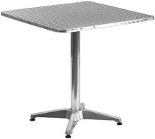 Load image into Gallery viewer, Flash Furniture Square Aluminum Indoor Outdoor Table with 2 Slat Back Chairs
