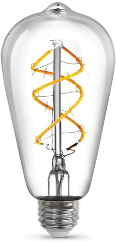 Feit 6.5-Watt Soft White (2150K) ST19 Dimmable LED Clear Vintage Style Light Bulb Vintage Antique Style Light Bulb