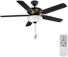 Load image into Gallery viewer, Holly Springs 52 in. LED Matte Black Smart Ceiling Fan with Light and Remote Works with Google Assistant and Alexa