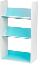 Load image into Gallery viewer, IRIS 3-Tier Tilted Shelf Book Rack, Blue and White