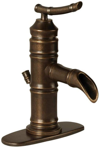 Glacier Bay Bamboo Single Hole Single-Handle Low-Arc Bathroom Faucet in Bronze