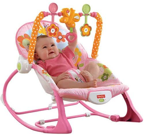 Fisher-Price Infant-to-Toddler Rocker Sleeper, Pink Bunny Pattern