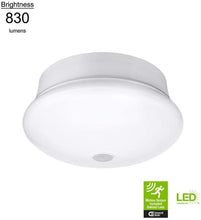 Load image into Gallery viewer, Motion Sensor Motion Controlled Lighting 7 in. Round White 60 Watt Equivalent Integrated LED Flushmount