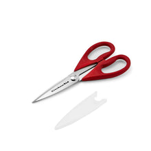 Load image into Gallery viewer, KitchenAid KC351OHERA Multi-Purpose Scissors Stainless Steel Kitchen Shears with Blade Cover and Soft Grip Handles, Red