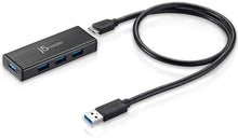 Load image into Gallery viewer, j5create USB 3.0 4-Port Mini HUB JUH340 portable adapter, USB 3.0/2.0 for Windows, Mac OS, Linux OS Black