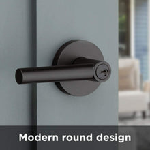 Load image into Gallery viewer, Kwikset 91560-003 Milan Round Keyed Entry Lever Featuring SmartKey in Polished Chrome