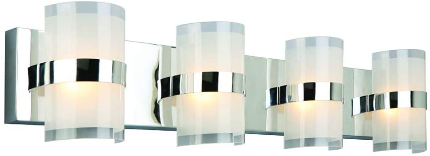 Design House 577791 Haswell 4 LED Wall Light, Polished Chrome