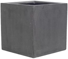 Load image into Gallery viewer, Pottery Pots Elegant Fiberstone Cube Planter Grey Pot - 12"x12"x12"