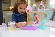 Load image into Gallery viewer, Barbie Dreamtopia Mermaid Playground Playset, with Chelsea Mermaid Doll, Merbear Friend Figure and Sand Castle Set with Swing, Slide, Pool and Tea Party, Gift for 3 to 7 Year Olds