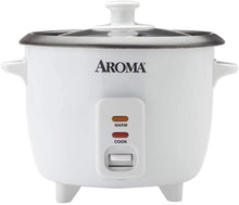 Load image into Gallery viewer, Aroma Housewares Aroma 6-cup (cooked) 1.5 Qt. One Touch Rice Cooker, White (ARC-363NG)