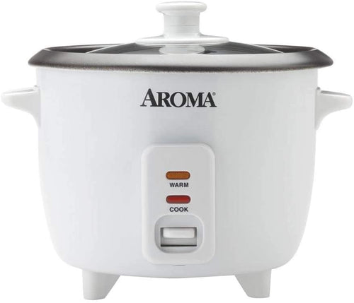 Aroma Housewares Aroma 6-cup (cooked) 1.5 Qt. One Touch Rice Cooker, White (ARC-363NG)