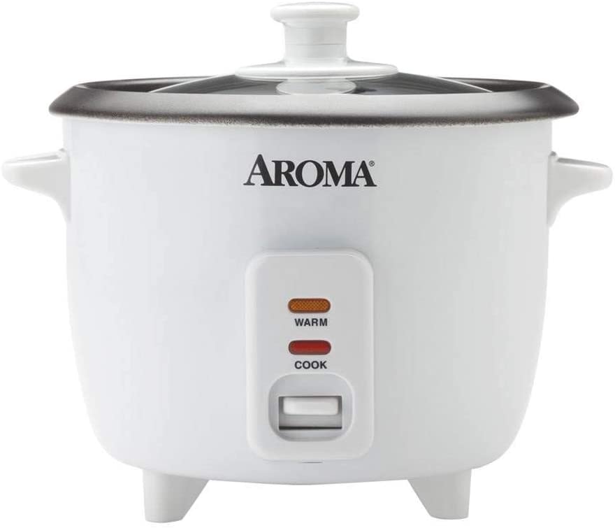 Aroma Housewares Aroma 6-cup (cooked) 1.5 Qt. One Touch Rice Cooker, White (ARC-363NG)