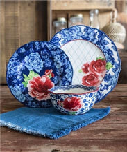 Load image into Gallery viewer, Heritage Floral 12-Piece Dinnerware Set - Includes Dinner Plates, Salad Plates and Bowls, Made of Durable Stoneware, Dishwasher and Microwave Safe