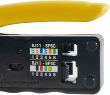Load image into Gallery viewer, Klein Tools VDV226-107 Compact Ratcheting Modular Crimper / Cutter / Stripper for RJ45, RJ11/12, CAT6, CAT5e, CAT3, Flat-Satin Voice Cables