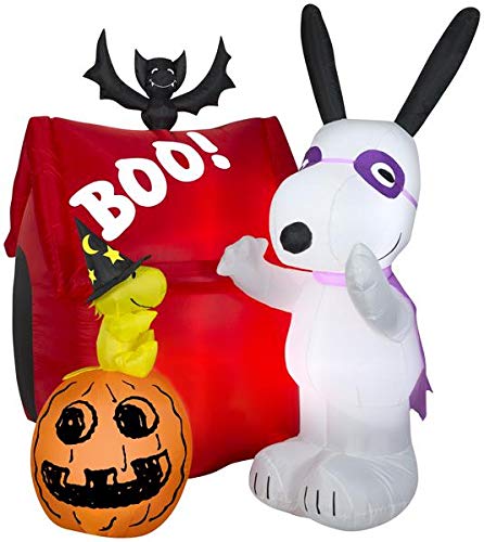 Gemmy 5.5' Airblown Snoopy Halloween House Scene Peanuts Inflatable