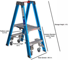 Load image into Gallery viewer, Werner (PT6002-4C) Twin Platform Ladder, Fiberglass