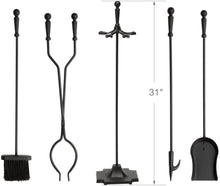 Load image into Gallery viewer, Uniflame 5-Piece Fireset with Ball Handles, Black