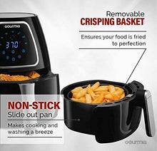 Load image into Gallery viewer, Gourmia GAF318 4 Qt Digital Air Fryer - Oil-Free Healthy Cooking - 7 One Touch Preset Modes - Removable, Dishwasher-Safe Tray - Free Recipe Book Included