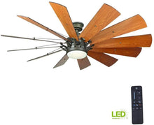 Load image into Gallery viewer, Home Decorators Collection Trudeau 60 in. LED Espresso Bronze Ceiling Fan