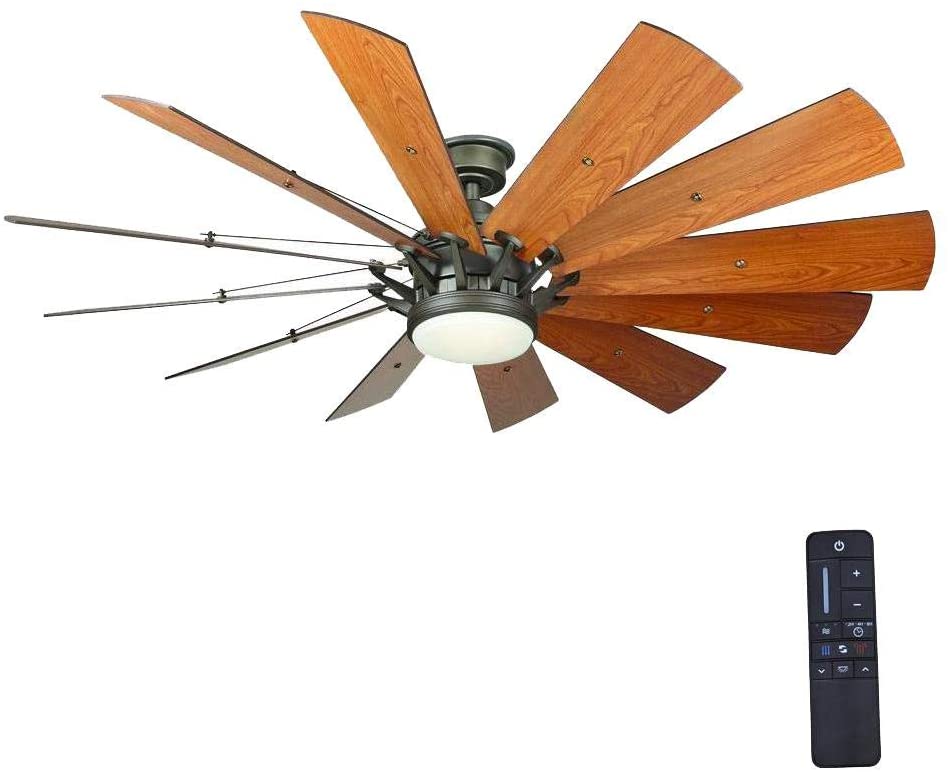 Home Decorators Collection Trudeau 60 in. LED Espresso Bronze Ceiling Fan