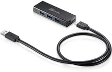 Load image into Gallery viewer, j5create USB 3.0 4-Port Mini HUB JUH340 portable adapter, USB 3.0/2.0 for Windows, Mac OS, Linux OS Black