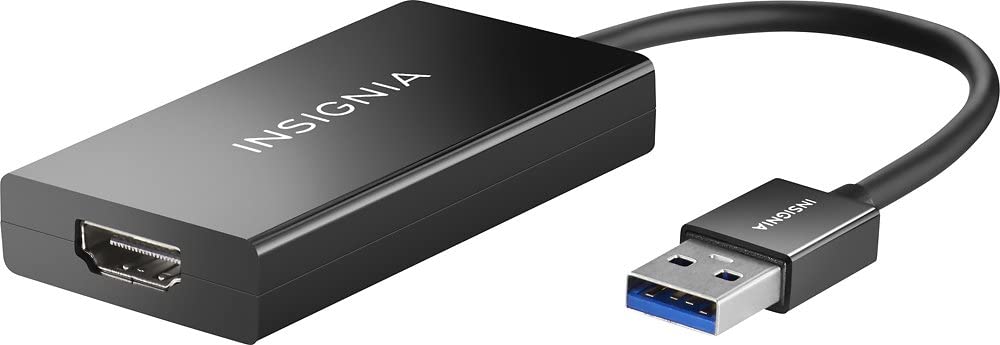 Insignia - SuperSpeed USB 3.0 to HDMI External Video Adapter - Black - Model: NS-PU37H-BK