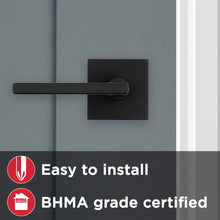 Load image into Gallery viewer, Kwikset Halifax Slim Square Lever Door Modern Contemporary Design Home Hallway Closet Passage Hardware handle