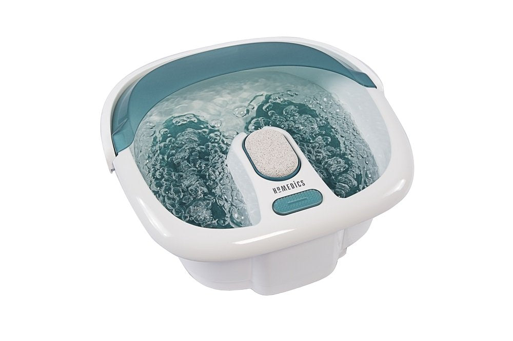 HoMedics Bubble Spa Elite Footbath, 2-in-1 removable pedicure center, Toe-touch control, Easy tote handle no-splash, FB-450H