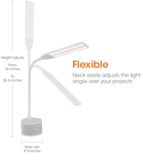 Load image into Gallery viewer, OttLite LED Dual Head Desk Lamp with Bluetooth Speaker, White