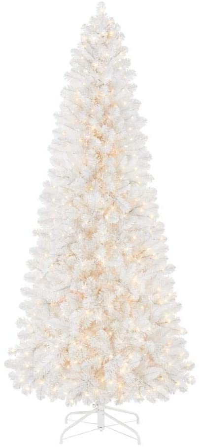 Home Accents Holiday 7.5 ft Uptown Noble Fir LED Slim Pre-Lit Artificial Christmas Tree with 500 Color Changing Micro Dot Lights