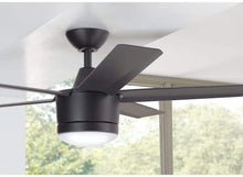Load image into Gallery viewer, Merwry 52 in. Integrated LED Indoor Matte Black Ceiling Fan with Light Kit Works with Google Assistant and Alexa