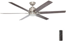 Load image into Gallery viewer, Kensgrove 64 in. LED Brushed Nickel Ceiling Fan with Remote Control