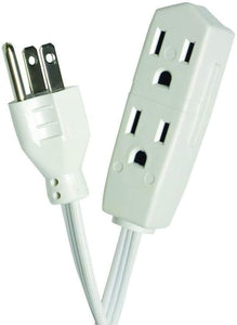 15 ft. 16/3 Indoor Banana Tap Extension Cord, White (5-Pack)