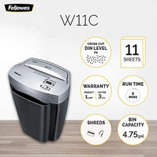 Load image into Gallery viewer, Fellowes Powershred W11C, 11-Sheet Cross-cut Paper and Credit Card Shredder with Safety Lock