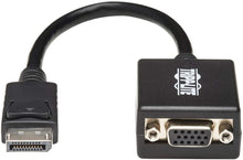 Load image into Gallery viewer, Tripp Lite DisplayPort to VGA Video Adapter, DP to VGA Video Converter, Active Display Adapter (M/F), 6 in. (P134-06N-VGA), Black