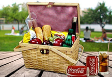 Load image into Gallery viewer, Vintiquewise(TM) Large Gingham Lined Picnic Basket