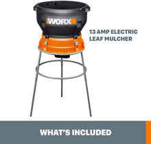 Load image into Gallery viewer, WORX WG430 13 Amp Foldable Bladeless Electric Leaf Mulcher, Red