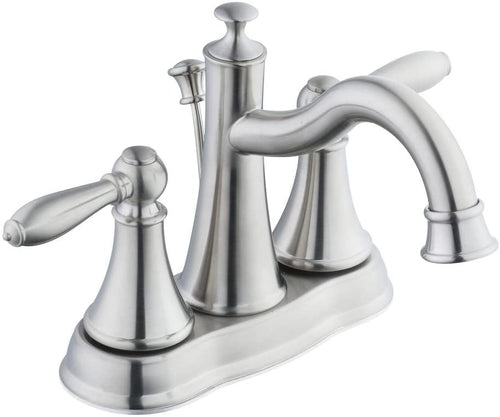 Glacier Bay Varina 4 in. Centerset 2-Handle High-Arc Bathroom Faucet in Brushed Nickel