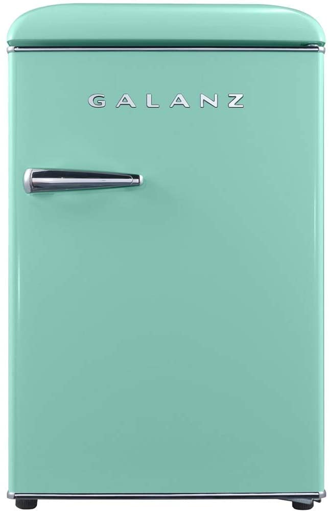 Galanz GLR25MGNR10 Retro Compact Refrigerator, Surf Green