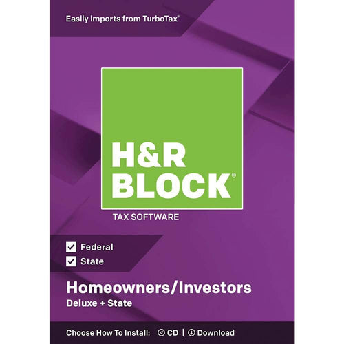 H&R Block Deluxe + State 2018 Homeowners/Investors Tax Software, Traditional Disc