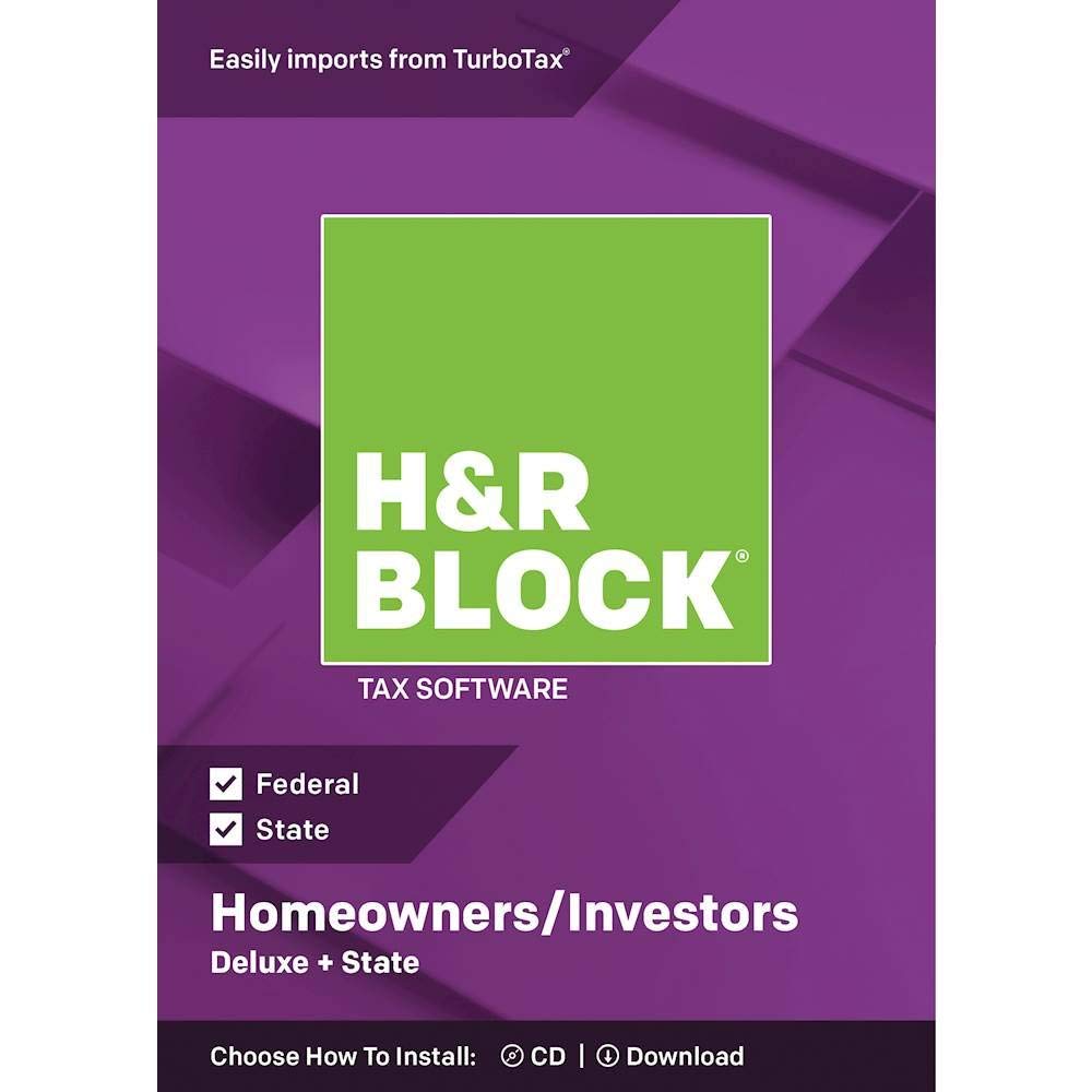 H&R Block Deluxe + State 2018 Homeowners/Investors Tax Software, Traditional Disc