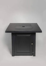 Load image into Gallery viewer, AZ Patio Heaters 28&quot; Matte Black Propane Fire Pit Table with Free Arctic Ice Glass, Lid, and Cover