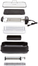 Load image into Gallery viewer, Power XL Smokeless Electric Indoor Removable Grill and Griddle Plates, Nonstick Cooking Surfaces, Glass Lid, 1500 Watt, 21X 15.4X 8.1, black