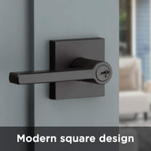 Load image into Gallery viewer, Kwikset 91560-029 Halifax Slim Square Keyed Entry Lever Featuring Smartkey