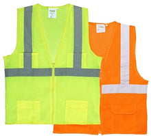 Load image into Gallery viewer, Cordova Class II Mesh Surveyors Vest, Silver Stripes, Zipper Closure with Four Front Pockets
