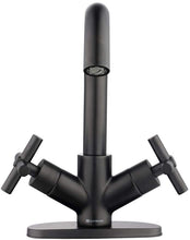 Load image into Gallery viewer, Glacier Bay Dorset Cross Single-Hole 2-Handle Bathroom Faucet in Matte Black